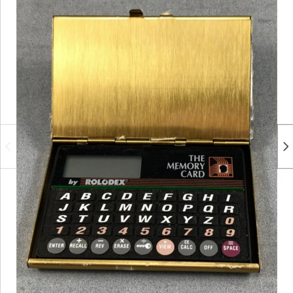 Vtg 90s Rolodex Digital Electronic Card File 150 Address Book Brass UNTESTED - Picture 1 of 7